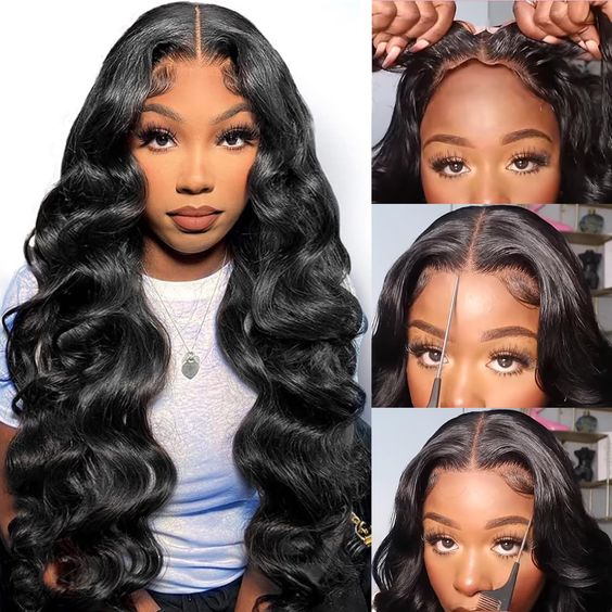 Wave Pre - Cut Glueless 6x5 Lace Front Wig C - part Pre - bleached Knots Beginner - Friendly Human Hair wigs - Wigtrends