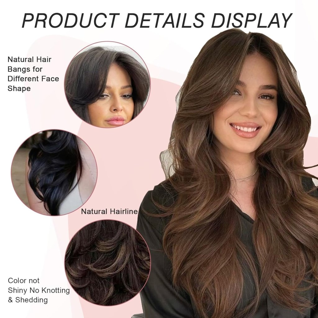 Wavy Wig with Curtain Bangs Light Grey Body Wave Wig for Women Synthetic Gray Wig - Wigtrends