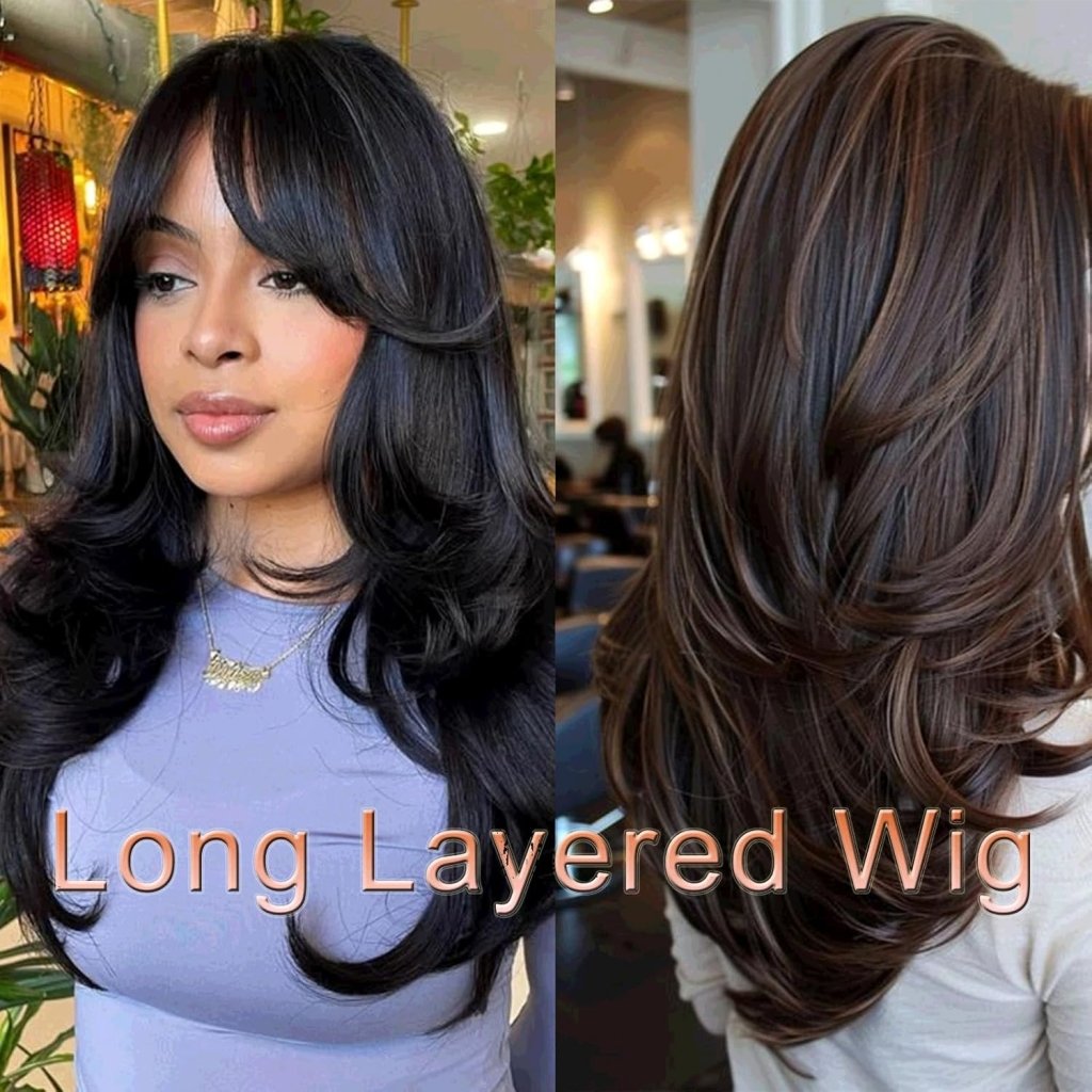 Wavy Wig with Curtain Bangs Light Grey Body Wave Wig for Women Synthetic Gray Wig - Wigtrends