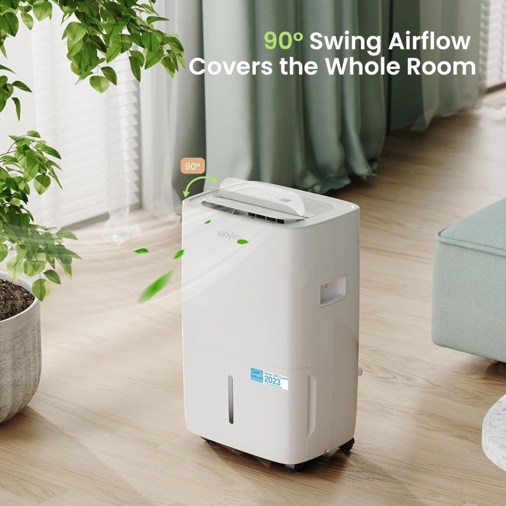 Waykar 2000 Sq. Ft Dehumidifier for Home and Basements, with Auto or Manual Drainage, 0.66 Gallon Water Tank Capacity - Wigtrends