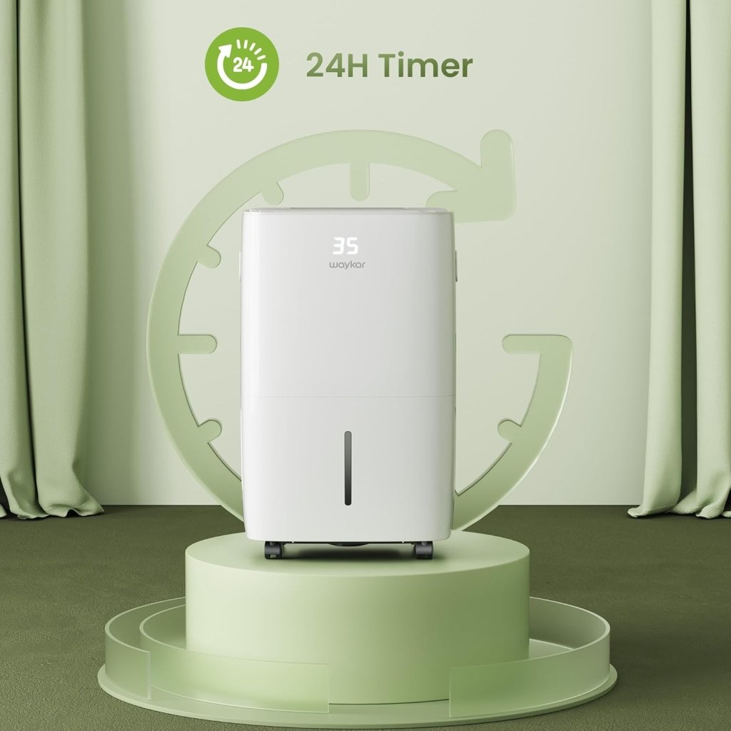 Waykar 2000 Sq. Ft Dehumidifier for Home and Basements, with Auto or Manual Drainage, 0.66 Gallon Water Tank Capacity - Wigtrends