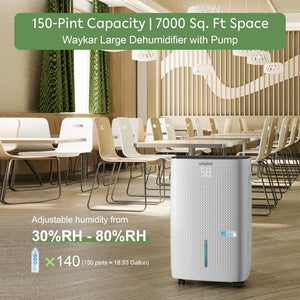 Waykar 2000 Sq. Ft Dehumidifier for Home and Basements, with Auto or Manual Drainage, 0.66 Gallon Water Tank Capacity - Wigtrends