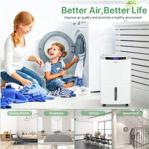 Waykar 2000 Sq. Ft Dehumidifier for Home and Basements, with Auto or Manual Drainage, 0.66 Gallon Water Tank Capacity - Wigtrends