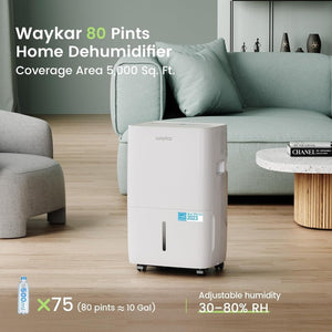 Waykar 2000 Sq. Ft Dehumidifier for Home and Basements, with Auto or Manual Drainage, 0.66 Gallon Water Tank Capacity - Wigtrends