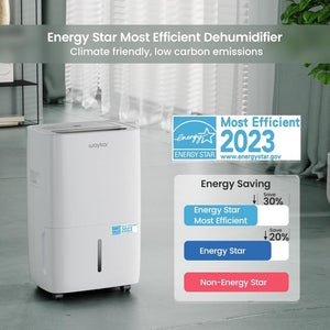 Waykar 2000 Sq. Ft Dehumidifier for Home and Basements, with Auto or Manual Drainage, 0.66 Gallon Water Tank Capacity - Wigtrends