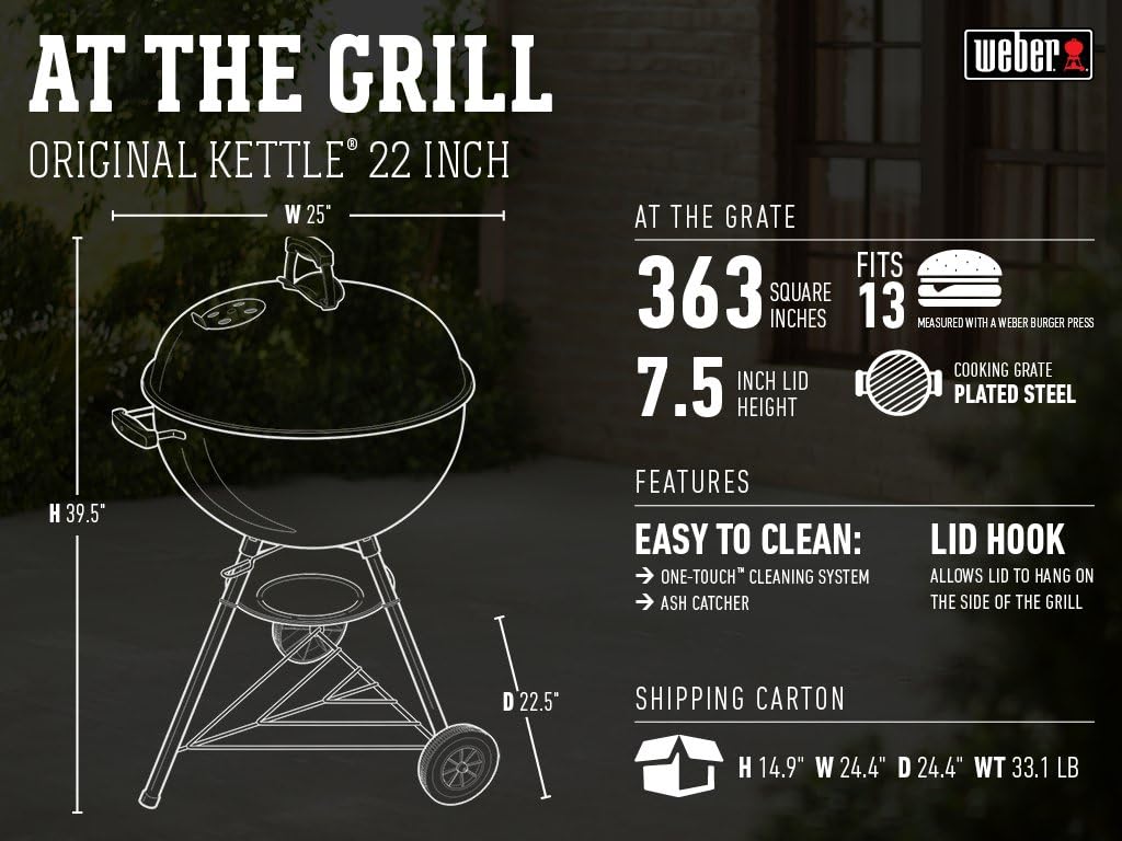 Weber Original Kettle 22 - Inch Charcoal Grill - Wigtrends