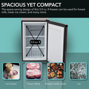 Whynter CUF - 112SS Mini, Energy Star Rated Small Upright Freezer with Lock, Stainless Steel - 1.1 Cubic Feet - Wigtrends
