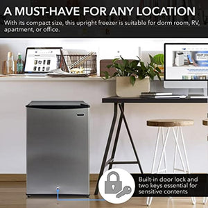 Whynter CUF - 112SS Mini, Energy Star Rated Small Upright Freezer with Lock, Stainless Steel - 1.1 Cubic Feet - Wigtrends