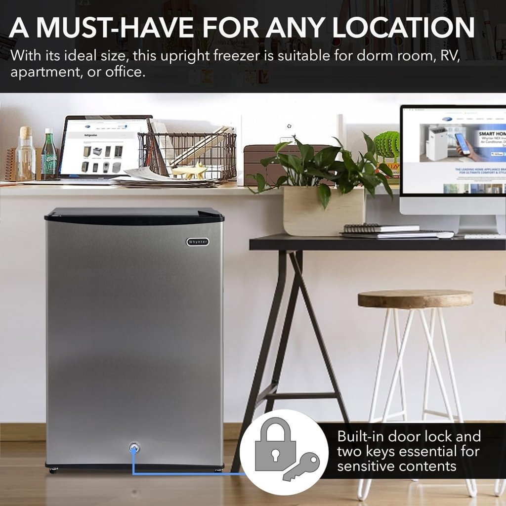 Whynter CUF - 112SS Mini, Energy Star Rated Small Upright Freezer with Lock, Stainless Steel - 1.1 Cubic Feet - Wigtrends