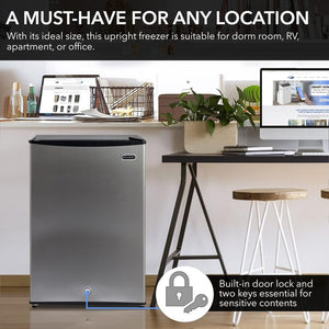 Whynter CUF - 112SS Mini, Energy Star Rated Small Upright Freezer with Lock, Stainless Steel - 1.1 Cubic Feet - Wigtrends
