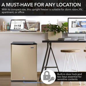 Whynter CUF - 112SS Mini, Energy Star Rated Small Upright Freezer with Lock, Stainless Steel - 1.1 Cubic Feet - Wigtrends