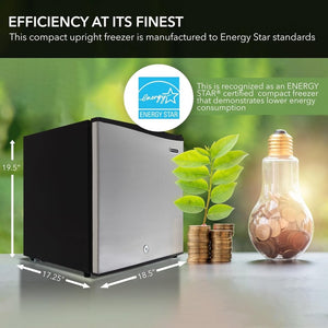 Whynter CUF - 112SS Mini, Energy Star Rated Small Upright Freezer with Lock, Stainless Steel - 1.1 Cubic Feet - Wigtrends