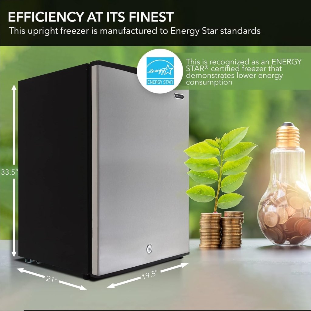 Whynter CUF - 112SS Mini, Energy Star Rated Small Upright Freezer with Lock, Stainless Steel - 1.1 Cubic Feet - Wigtrends