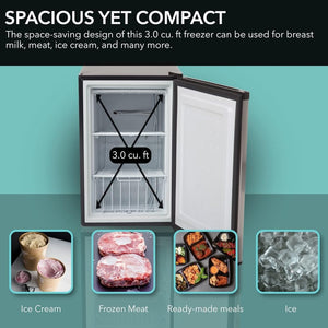 Whynter CUF - 112SS Mini, Energy Star Rated Small Upright Freezer with Lock, Stainless Steel - 1.1 Cubic Feet - Wigtrends