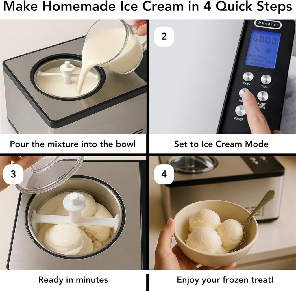 Whynter ICR - 300SS 0.5 - Quart Stainless Steel Rolled Ice Cream Maker With Compressor - Wigtrends