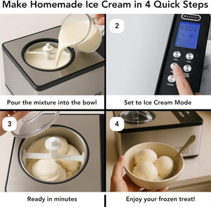 Whynter ICR - 300SS 0.5 - Quart Stainless Steel Rolled Ice Cream Maker With Compressor - Wigtrends