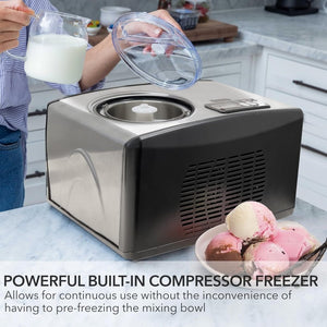 Whynter ICR - 300SS 0.5 - Quart Stainless Steel Rolled Ice Cream Maker With Compressor - Wigtrends