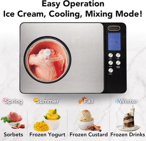 Whynter ICR - 300SS 0.5 - Quart Stainless Steel Rolled Ice Cream Maker With Compressor - Wigtrends