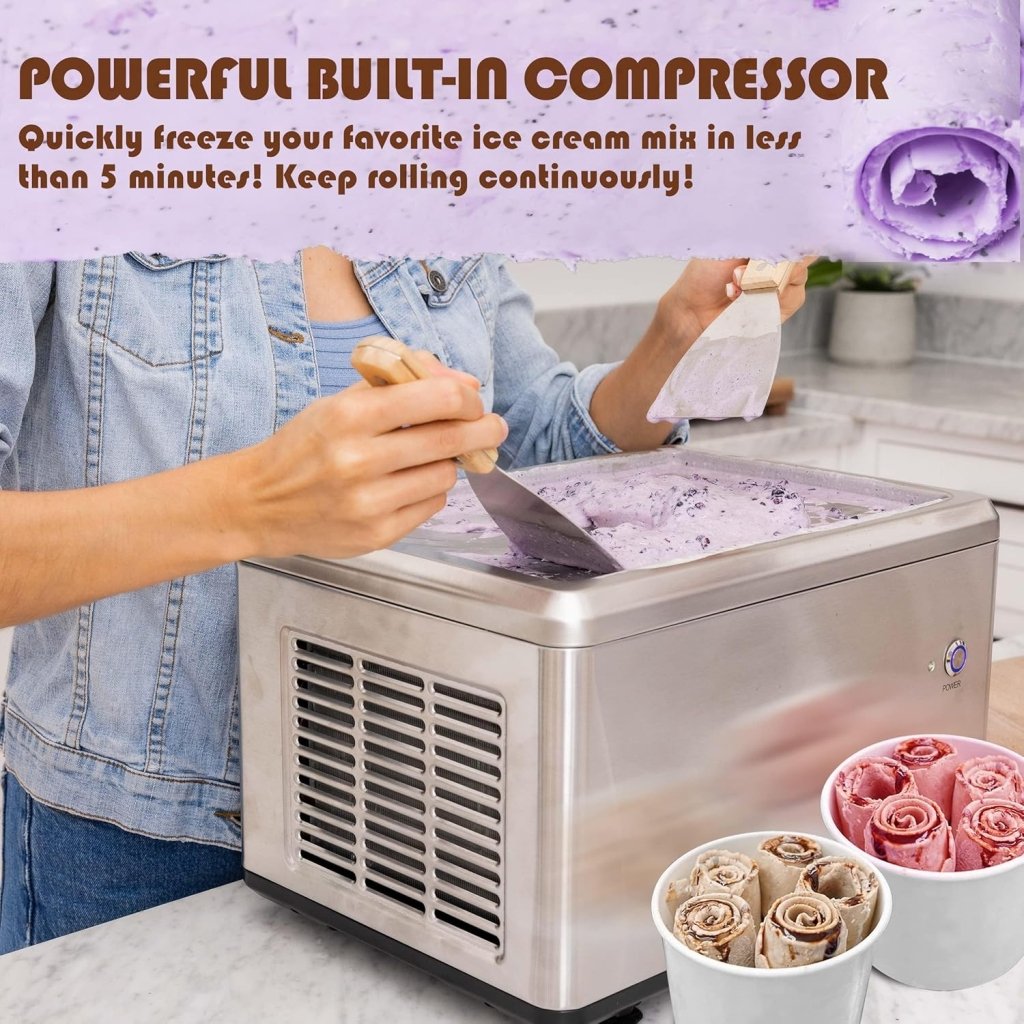 Whynter ICR - 300SS 0.5 - Quart Stainless Steel Rolled Ice Cream Maker With Compressor - Wigtrends