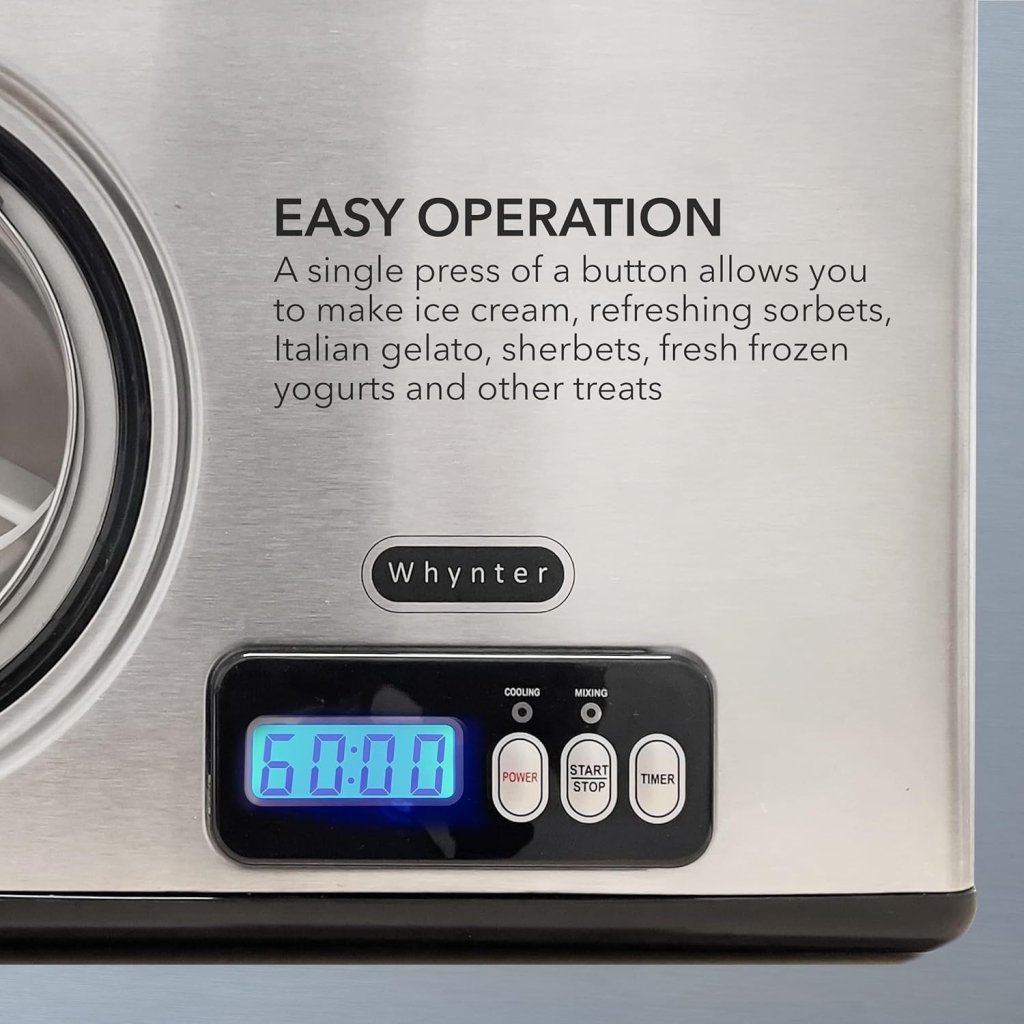 Whynter ICR - 300SS 0.5 - Quart Stainless Steel Rolled Ice Cream Maker With Compressor - Wigtrends
