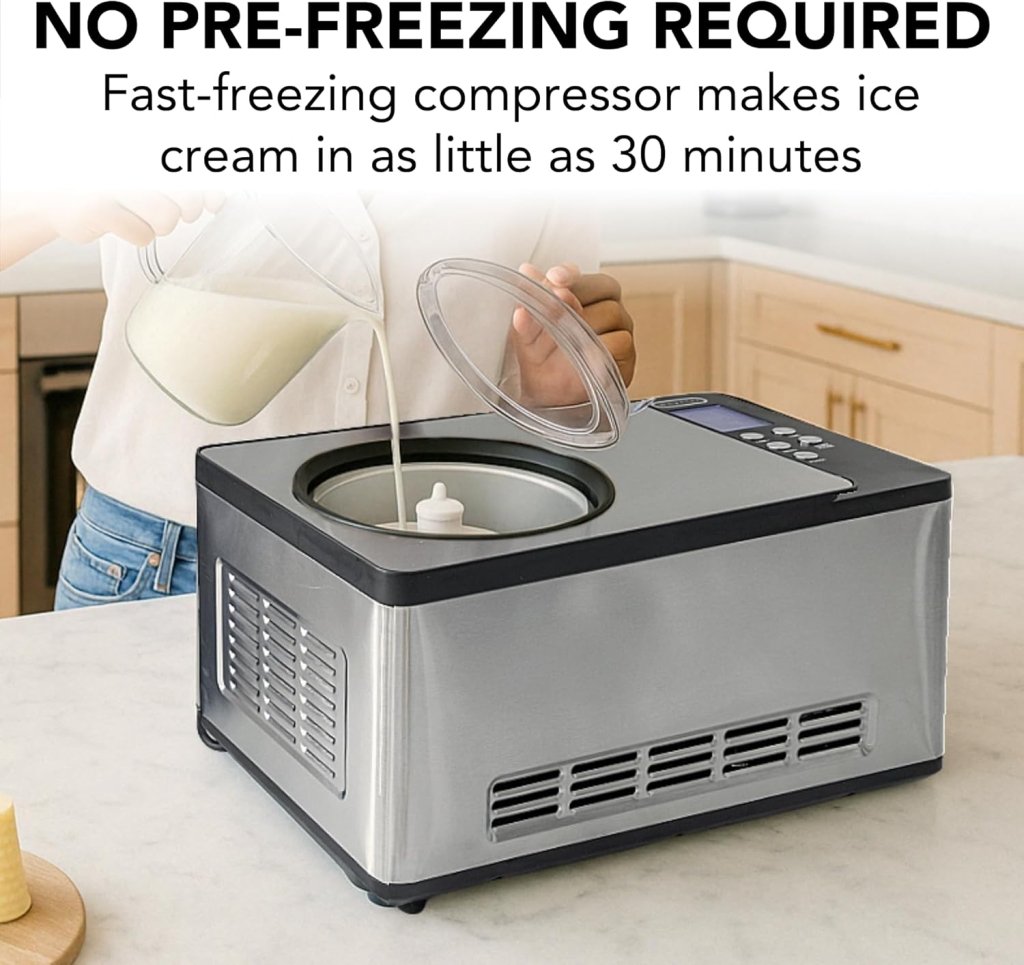 Whynter ICR - 300SS 0.5 - Quart Stainless Steel Rolled Ice Cream Maker With Compressor - Wigtrends