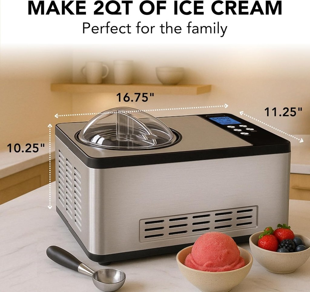 Whynter ICR - 300SS 0.5 - Quart Stainless Steel Rolled Ice Cream Maker With Compressor - Wigtrends