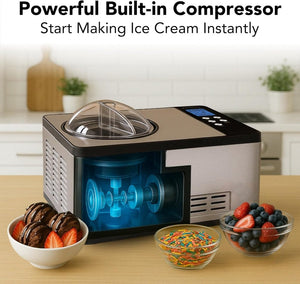 Whynter ICR - 300SS 0.5 - Quart Stainless Steel Rolled Ice Cream Maker With Compressor - Wigtrends