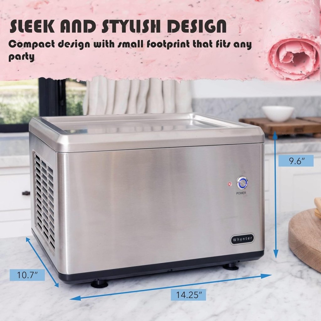 Whynter ICR - 300SS 0.5 - Quart Stainless Steel Rolled Ice Cream Maker With Compressor - Wigtrends