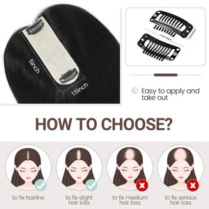 Wigs Toppers for Women Real 100% Human Hair 16 Inch Scalp Line Hair Pieces for Thinning Hair Parting - Wigtrends