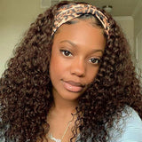 Headband Wig Deep Wave 12 Inch Human Hair Curly hair wigs