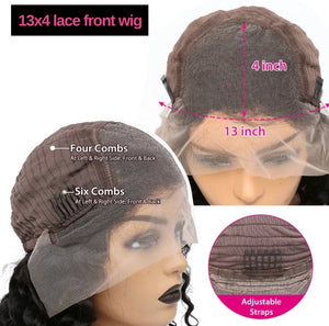 Wigstrends Curly Human Hair Wig 13x4 Transparent Lace Front Wigs - Wigtrends