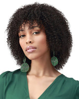 Wigstrends Curly Short Afro Wig with Bangs for Women Natural Black - Wigtrends