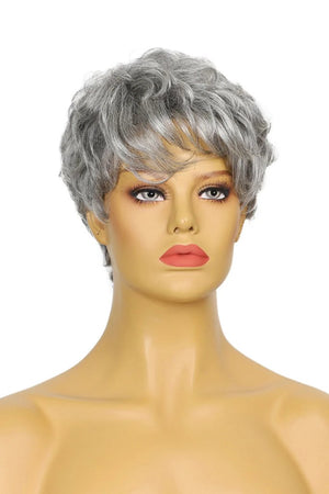 Wigstrends Grey Pixie Cut Human Hair Wig with Bangs - Wigtrends