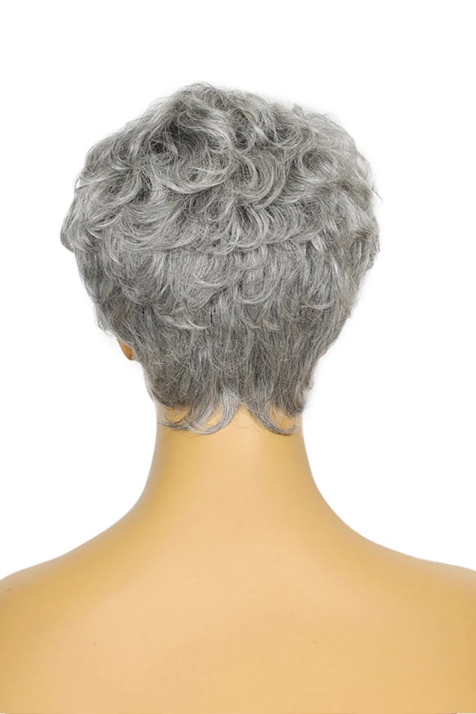 Wigstrends Grey Pixie Cut Human Hair Wig with Bangs - Wigtrends