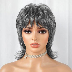 Wigstrends Shaggy Layered Short Pixie Cut Wig With Bangs Curly 100% Human Hair - Wigtrends