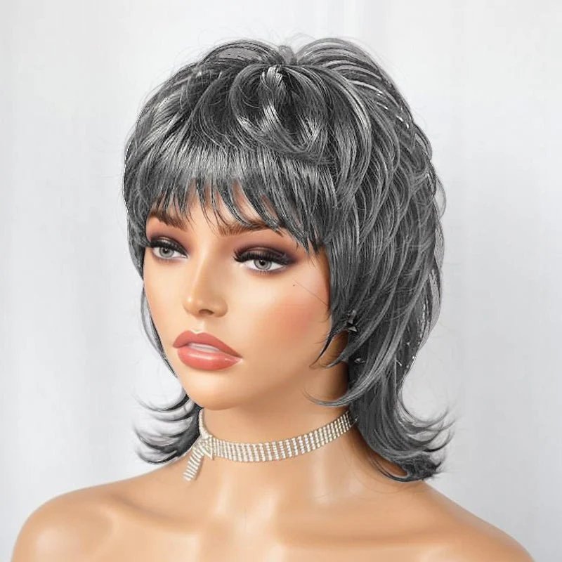 Wigstrends Shaggy Layered Short Pixie Cut Wig With Bangs Curly 100% Human Hair - Wigtrends