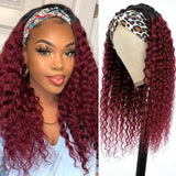 Headband Wig Deep Wave 12 Inch Human Hair Curly hair wigs