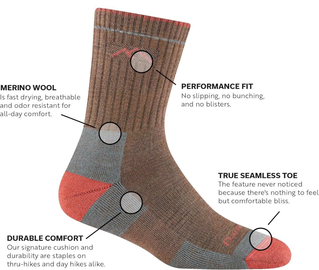 Women Merino Wool Micro Crew Socks Cushion - Wigtrends
