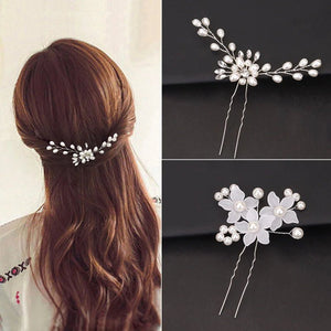 Women/Lady/Girls Korean Style Pearl Inlaid Technic Hair Accessories Hair Stick - Wigtrends