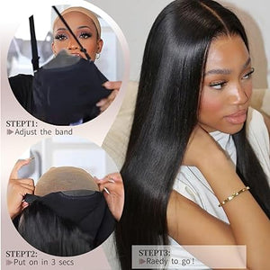 Women's HD Lace Wig 6x4 Straight Natural Black Ready-to-Wear - Wigtrends