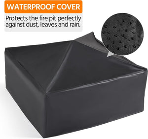 Yaheetech Multifunctional Fire Pit Table 32in Square Metal Firepit Stove Backyard Patio Garden Fireplace for Camping, Outdoor Heating, Bonfire and Picnic - Wigtrends