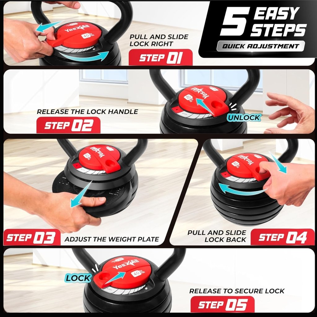 Yes4All Adjustable Kettlebell, Kettle Grip, Kettlebell Handle, Convert to Kettlebells Weight Set - Wigtrends
