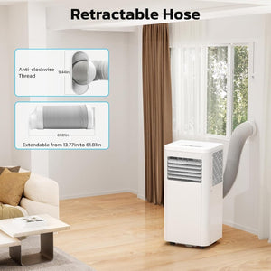 ZAFRO 8,000 BTU Portable Air Conditioners, 4 Modes Portable AC Unit with Fast Cooling/Energy Efficient/Remote/24Hrs Timer for Bedroom/Dorms/Indoor Rooms, White - Wigtrends
