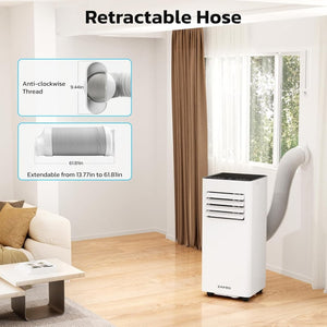 ZAFRO 8,000 BTU Portable Air Conditioners, 4 Modes Portable AC Unit with Fast Cooling/Energy Efficient/Remote/24Hrs Timer for Bedroom/Dorms/Indoor Rooms, White - Wigtrends